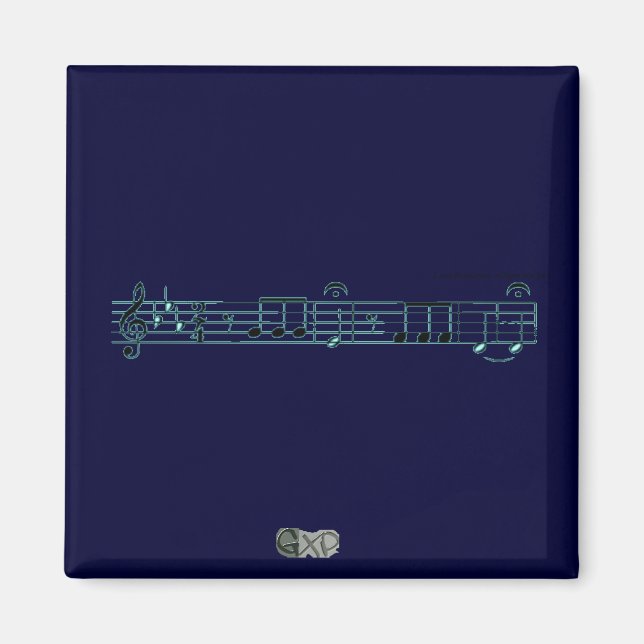 Imán Sinfonía de Beethoven No. 5 (Azul) (Frente)