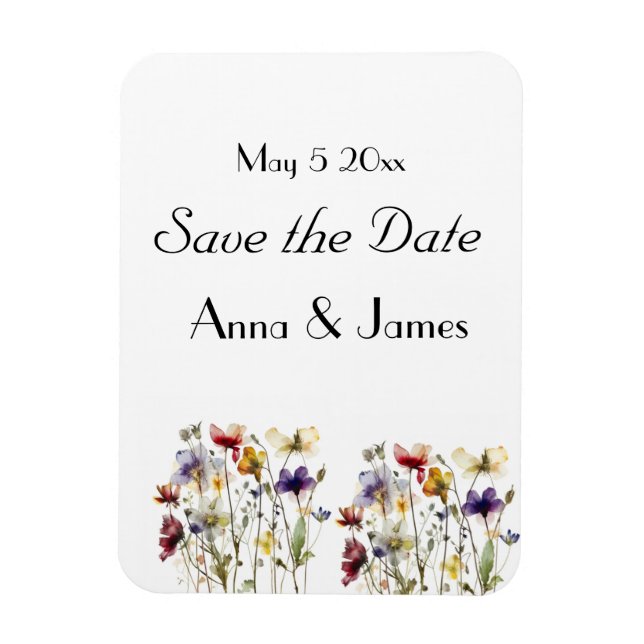 Imán Sinfonía de flores silvestres: arte acuático vibra (Vertical)