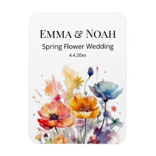 Imán Sinfonía de flores silvestres: colorida acuarela d