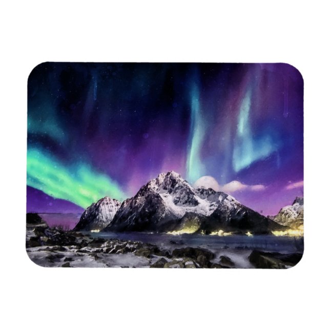 Imán Sinfonía De Luces - Hermoso Paisaje Aurora (Horizontal)