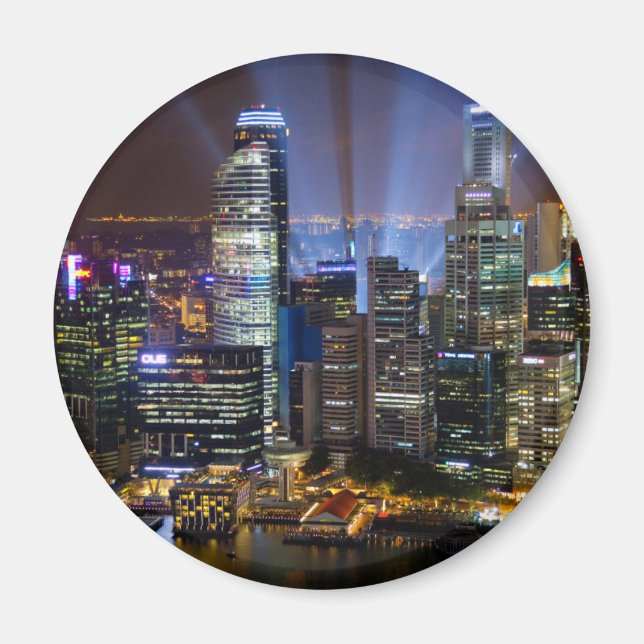 Imán Singapur downtown ciudad por la noche (Frente)