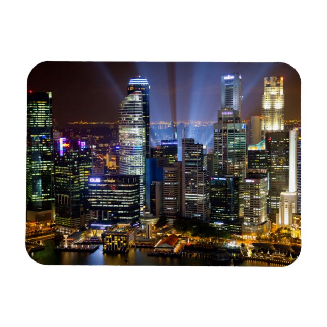 Imán Singapur downtown ciudad por la noche (Horizontal)