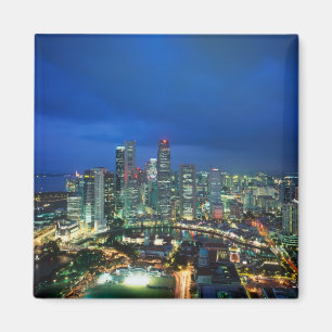 Imán Singapur Skyline de noche, Singapur