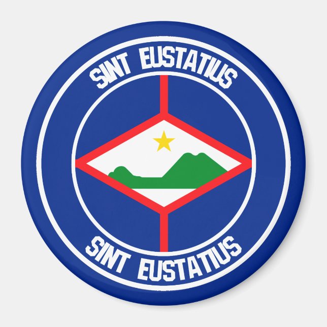 Imán Sint Eustatius Round Emblem (Frente)
