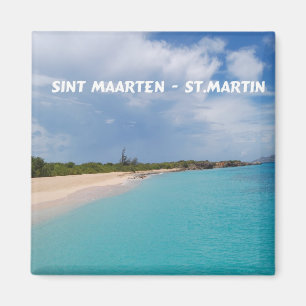 Imán Sint Maarten - escena de la playa de San Martín