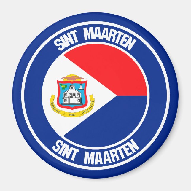 Imán Sint Maarten Round Emblem (Frente)