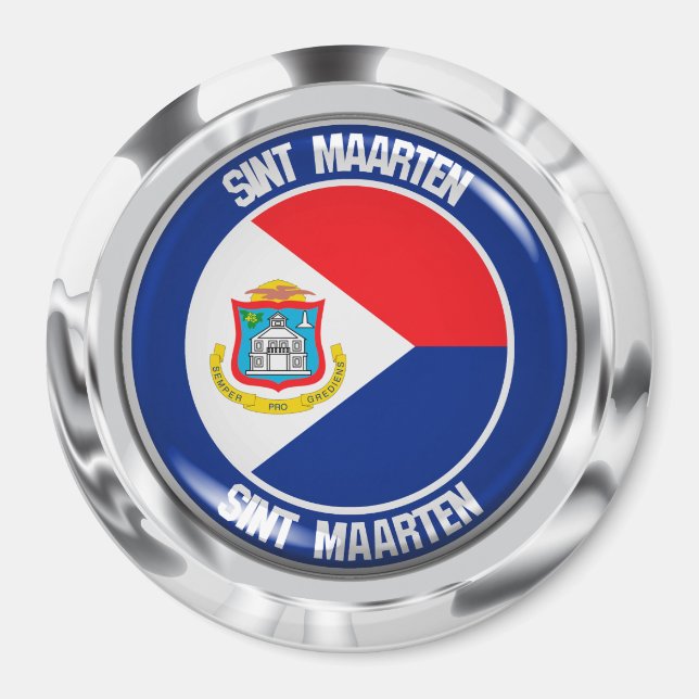Imán Sint Maarten Round Emblem (Frente)