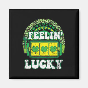 Imán Sintiéndose Afortunado Día de San Patricio Trébol 