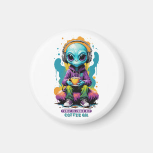 Imán Sintonizada en el café Zoned out on   Cute Alien A