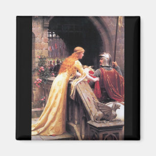 Imán Sir Lancelot y Guinevere en las escaleras