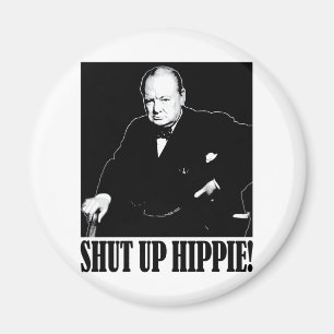 Imán ¡Sir Winston Churchill dice encierrado al Hippie!