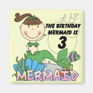 Imán Sirena 3 camisetas de cumpleaños y regalos