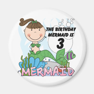 Imán Sirena 3 camisetas de cumpleaños y regalos