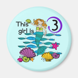 Imán Sirena 3 cumpleaños camisetas y regalos de T
