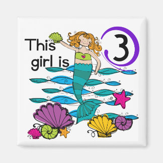 Imán Sirena 3 cumpleaños camisetas y regalos de T