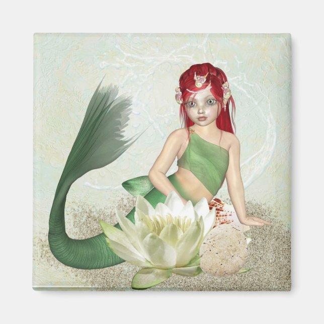 Imán Sirena, arena y conchas (Frente)