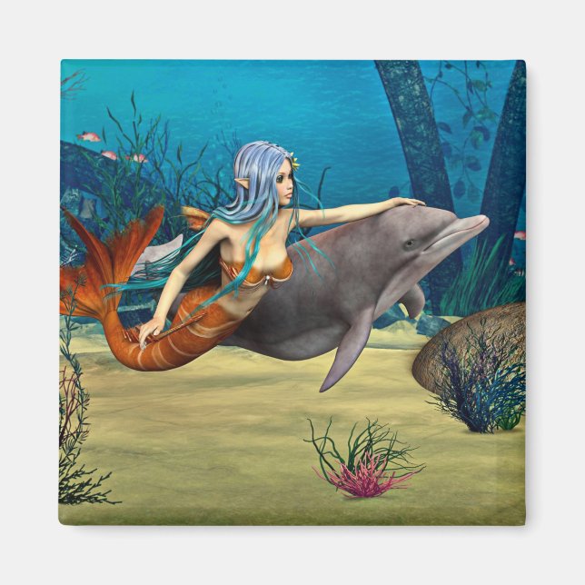 Imán Sirena con delfín (Frente)