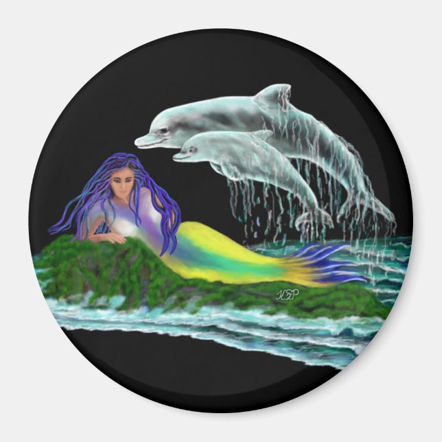 Imán Sirena con delfines (Frente)