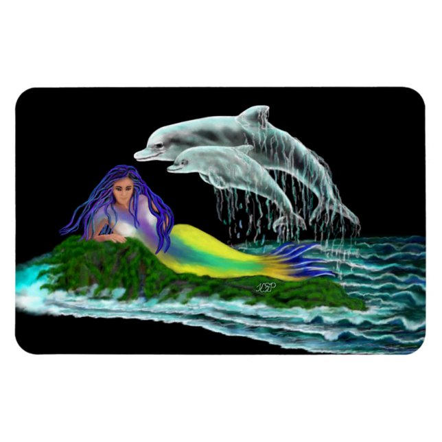 Imán Sirena con delfines (Horizontal)