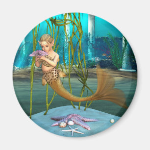 Imán Sirena con Flor de Anémona