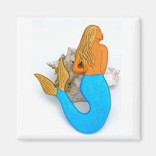 Imán sirena de cola azul