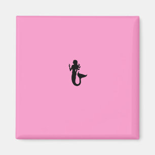 Imán Sirena de Glow_Black-on-Pink del océano