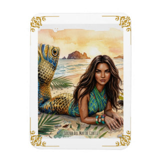 Imán Sirena del Mar de Cortez Impresión de Arte en Acua