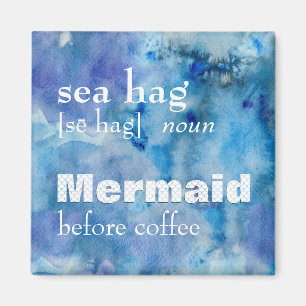Imán Sirena divertida antes del café Definición de la