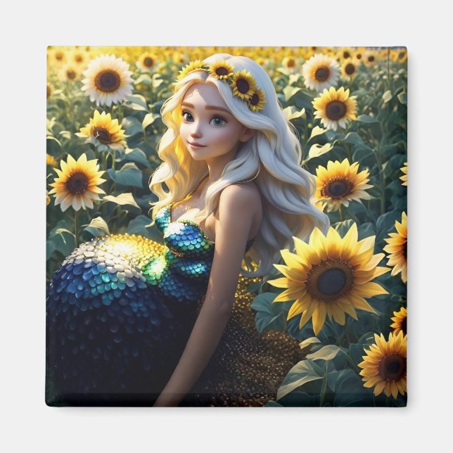 Imán "Sirena girasol: Floreciendo en irlandesidad (Frente)