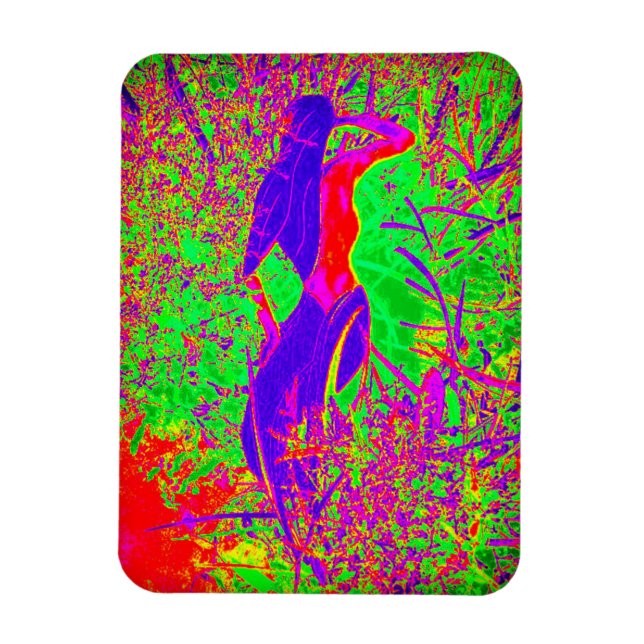 Imán sirena hippie retro groovni (Vertical)