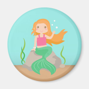 Imán Sirena linda bajo el mar, para niñas