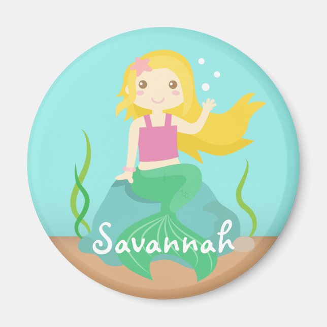 Imán Sirena Linda del Océano, Para Niñas (Frente)