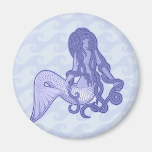 Imán Sirena sentada azul