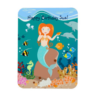 Imán Sirena y delfines en la fiesta de cumpleaños del m