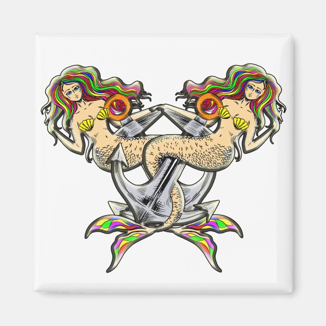 Imán Sirenas aferradas - Diseño Náutico para los amante (Frente)