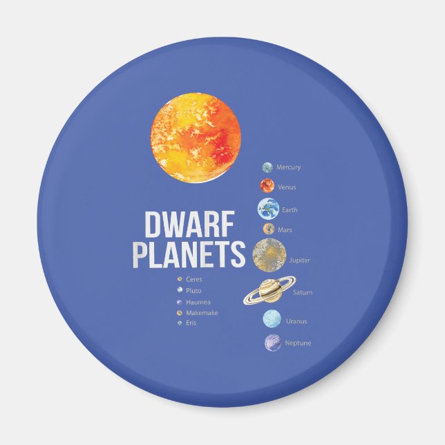 Imán Sistema solar para camisetas de planetas (Frente)