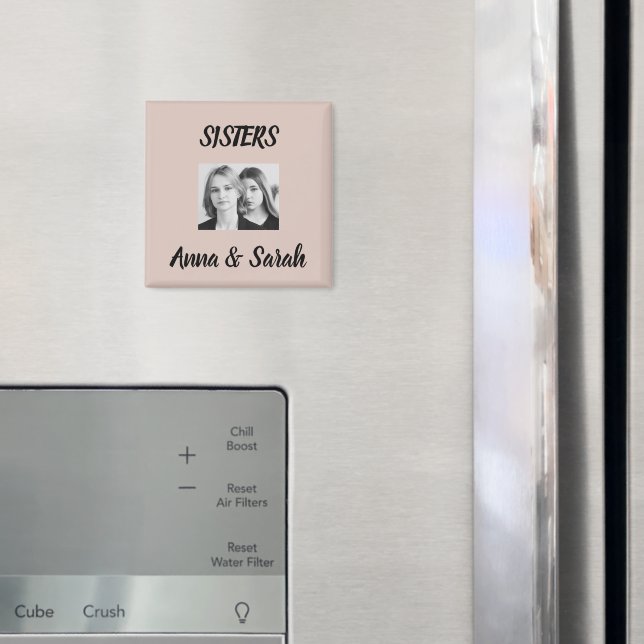 Imán Sister Gift Magnet – Personalized with Names&Photo (In situ (nevera))