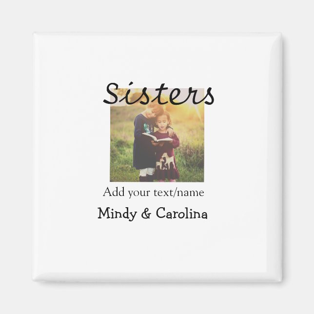 Imán Sisters bestis BFF añadir familia de nombres de fo (Frente)