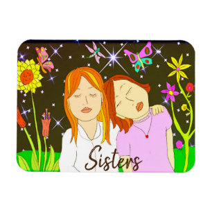 Imán Sisters Whimsical Folk Art Hand drawn