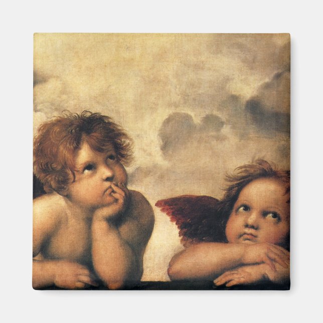 Imán Sistine Madonna Angels por Raphael Sanzio (Frente)