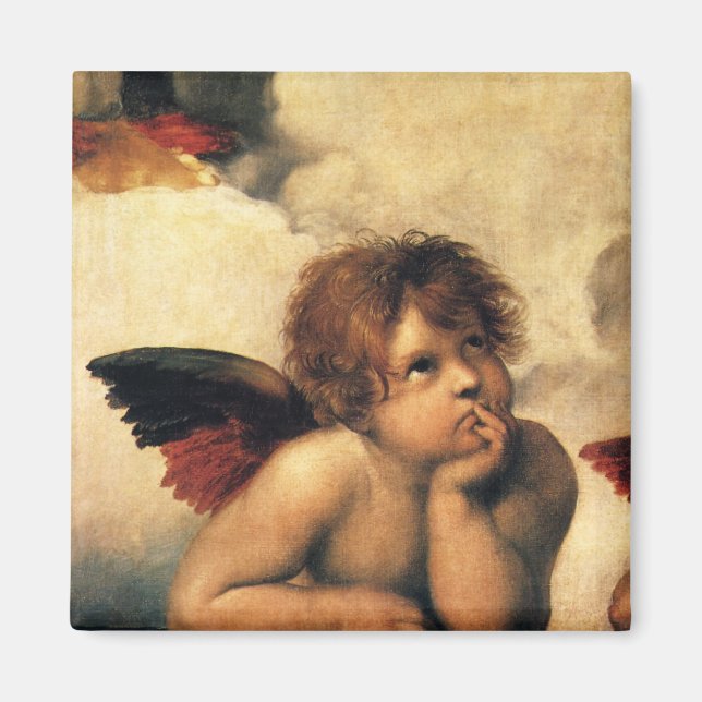 Imán Sistine Madonna Angels por Raphael Sanzio (Frente)