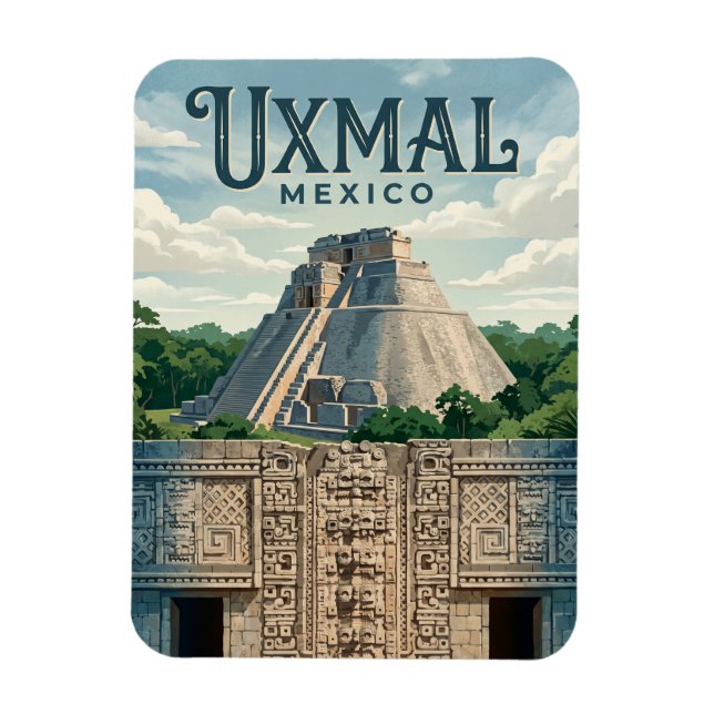 Imán Sitio Arqueológico de Uxmal México (Vertical)