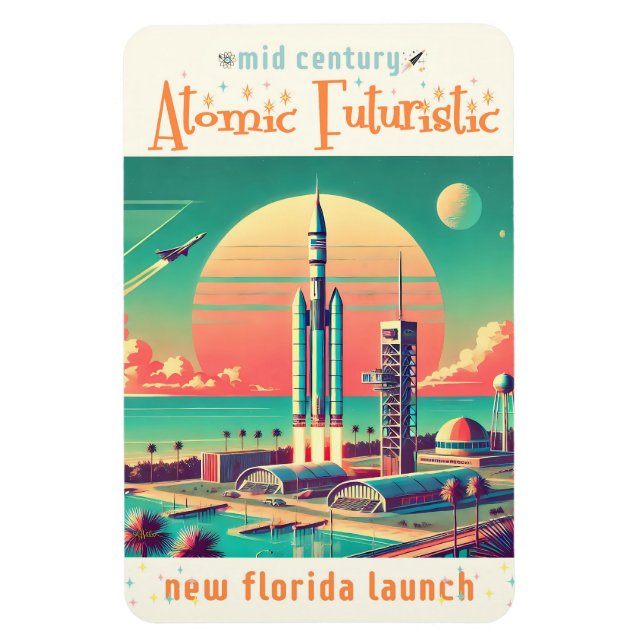 Imán Sitio de lanzamiento de la nueva Florida futurista (Vertical)