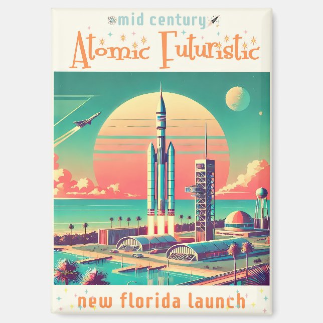 Imán Sitio de lanzamiento de la nueva Florida futurista (Anverso)