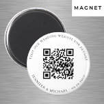 Imán sitio web boda detalles de código QR rsvp<br><div class="desc">Añade tu url para el sitio web de tu boda. Para información,  detalles,  rsvp en línea. Fondo blanco,  texto negro.</div>