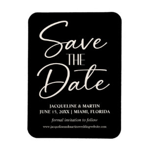 Imán Sitio web cursivo con letras de mano de Boda blanc