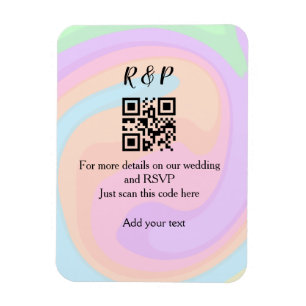 Imán sitio web de boda rsvp q r código agregar nombre t