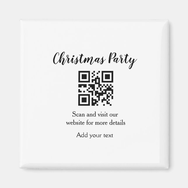 Imán Sitio web de fiesta de Navidad simple código de ba (Frente)