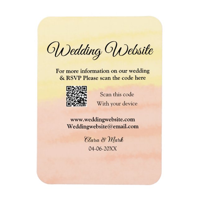 Imán sitio web del boda agregar código Q R exploración  (Vertical)
