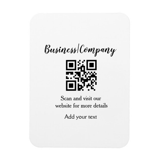 Imán Sitio web simple de la empresa de negocios código  (Vertical)